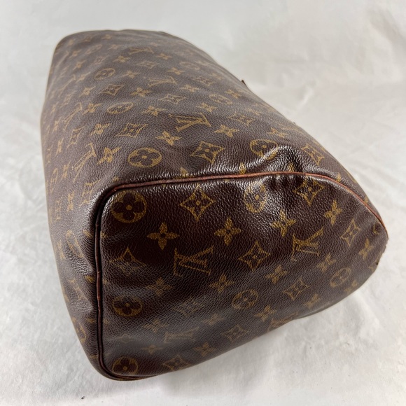 Distressed LOUIS VUITTON Great 80s Vintage Monogram Speedy 35 Satchel Bag - Picture 8 of 17